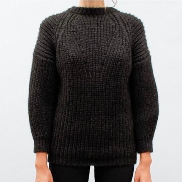 Isabel Marant Sweaters - Isabel Marant Etoile Phoebe Chunky Knit Crew Neck Jumper Sweater Black